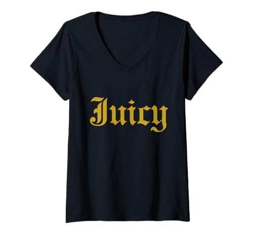Damen Provocative Urban Rap Design. Juicy T-Shirt mit V-Ausschnitt von Jesus Saves I Spend - Rap World Statement