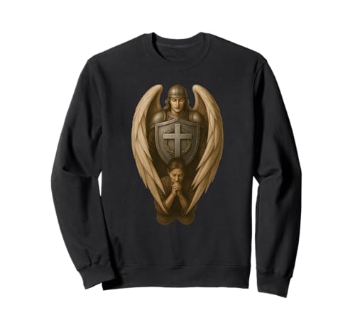 Angel Guarding Woman in Prayer Christian Praying Mother Sweatshirt Angel Guarding Woman in Prayer Christian Praying Mother Sweatshirt von Jesus is God Store