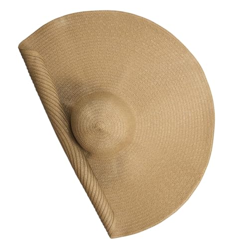Jesustree Damen Sonnenhüte Überdimensioniert Breit Krempe Faltbarer Sonnenhut Verstellbare Strohhut für Sommer und Strand UPF 50+ (Khaki) von Jesustree