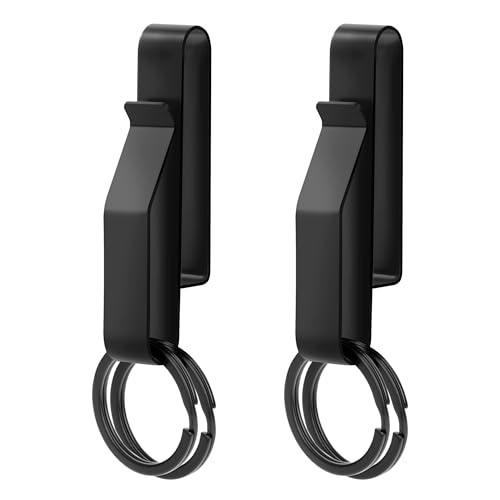 Jesustree Schwerlast Gürtel Schlüsselhalter 2 Stück Edelstahl Taktischer Schlüssel Clip Robuste Gürtelschlaufe Schlüsselanhänger Clip Schlüsselanhänger für Herrenjeans Anzughosen Overalls Schwarz von Jesustree