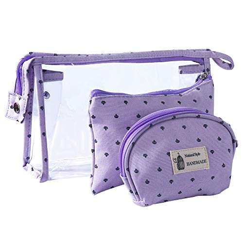 Kulturbeutel Transparent für Reisen 3 Stück, Wasserdicht PVC Kulturtasche für Frauen Kosmetiktasche Make-Up Tasche Kleine Brieftasche mit Reißverschluss von Jesustree