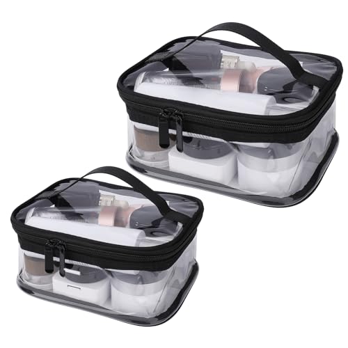 Transparente Kulturtasche, 2 Stück Reise Kulturbeutel Kosmetiktasche Groß Make-up-Tasche Toilettenorganizer mit Reißverschlussöffnung für Damen Herren von Jesustree