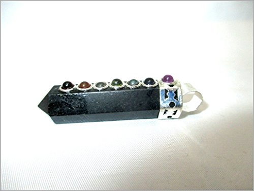 Jet International Turmalin Point Chakra Anhänger 2 Zoll Ca. Facettiertes A ++ Top Healing India Kristalltherapieheft Chakra Balancing Image ist NUR eine Referenz von Jet International