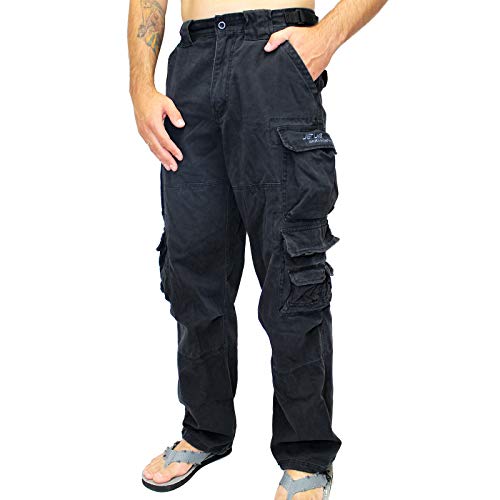 Jet Lag Cargo Hose Pant Herren inkl. Schlüsselband (4XL(42)/32, Schwarz) von Jet Lag