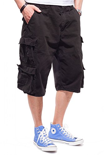 JET LAG Herren Cargo Shorts Modell 007 B Short in vielen Farben, Farbe:Schwarz, Größe:L von JET LAG