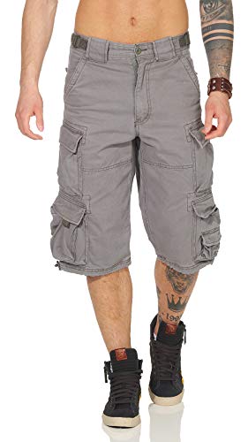 Jet Lag Cargo Shorts 007 B mit Seitentaschen in schwarz beige Cement Navy Olive Jeans (XL, Moon Mist) von Jet Lag