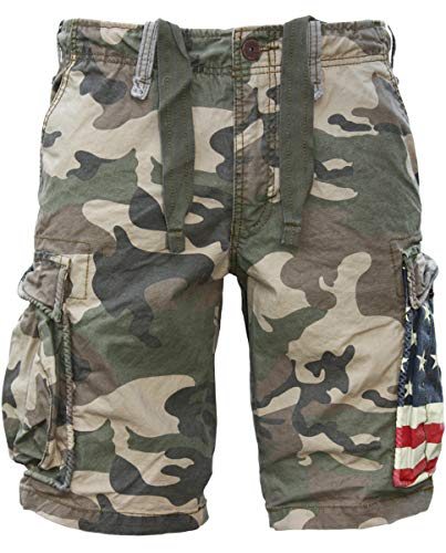 Jet Lag Cargo Shorts SO16-22 Army Green Camouflage USA, Größe:W42, Stil:Cargoshorts, Farbe:Camouflage von Jet Lag