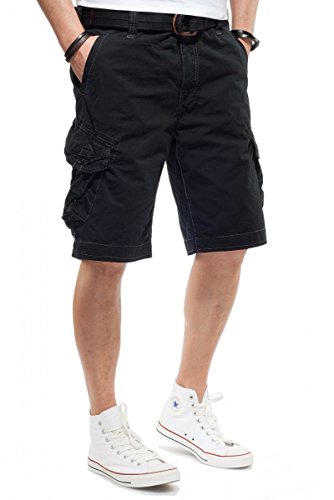 JET LAG Cargo Shorts Take Off 3 Modell 16 in schwarz, Olive, Stone, Cement, Gold und Camouflage, Farbe:Schwarz, Größe:W33, Stil:Cargoshorts von JET LAG