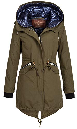 Jet Lag Damen Jacke Parka 19-511 gefütterter Kurz-Mantel mit Kapuze Olive 3XL von Jet Lag