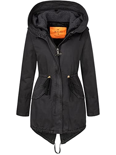 Jet Lag Damen Winterjacke 21-697 Parka mit XL-Fellkapuze asphalt XL von Jet Lag