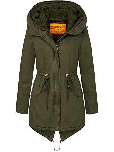 Jet Lag Damen Winterjacke 21-697 Parka mit XL-Fellkapuze olive 3XL von Jet Lag