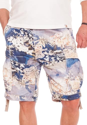 Jet Lag Herren Cargo Shorts 17-131 mit floralem Muster, Blue Flower, W36 Jet Lag Herren Cargo Shorts 17-131 mit floralem Muster, Blue Flower, W36 von Jet Lag