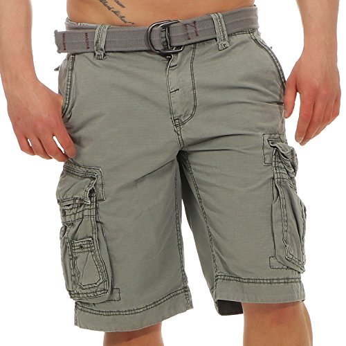 Jet Lag Herren Cargo Shorts Take Off 8 (18) Kurze Hose mit großen Seitentaschen Moon Mist W33 von Jet Lag