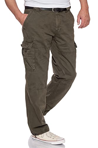 Jet Lag Herren Cargohose 21-753 Long Outdoor Seitentaschen Männerhose, Farbe:Oliv, Größe:3XL von Jet Lag