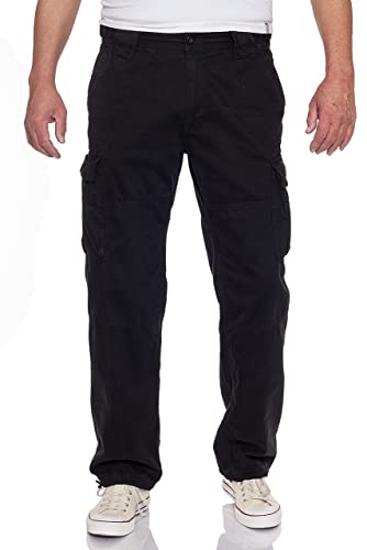 Jet Lag Herren Cargohose 21-753 Long Outdoor Seitentaschen Männerhose, Farbe:Schwarz, Größe:3XL von Jet Lag