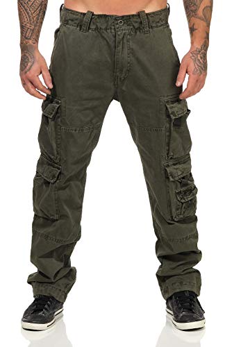 Jet Lag Herren Cargohose FW 011 Outdoor Seitentaschen Männerhose, Farbe:Oliv, Bundweite:W30, Schrittlänge:L32 von Jet Lag