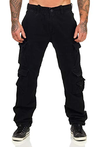 Jet Lag Herren Cargohose FW 011 Outdoor Seitentaschen Männerhose, Farbe:Schwarz, Bundweite:W30, Schrittlänge:L32 von Jet Lag