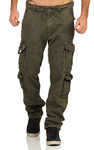 Jet Lag Herren Cargohose FW-012, Farbe:Oliv, W34, L32 von Jet Lag