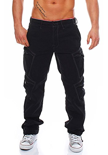 Jet Lag Herren Cargohose FW010 Loose Fit Schwarz 34/34 von Jet Lag