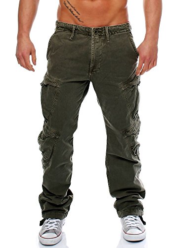 Jet Lag Herren Cargohose FW010 Loose Fit dark olive 34/32 von Jet Lag