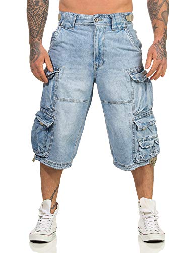 Jet Lag Herren Denim Cargo Shorts Modell 007 in Light Navy oder Denim Bleached, Größe:XXL, Farbe:Denim Bleached Jet Lag Herren Denim Cargo Shorts Modell 007 in Light Navy oder Denim Bleached, Größe:XXL, Farbe:Denim Bleached von Jet Lag