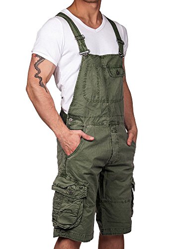 Jet Lag Herren Latzhose Overall Shorts olive M von Jet Lag