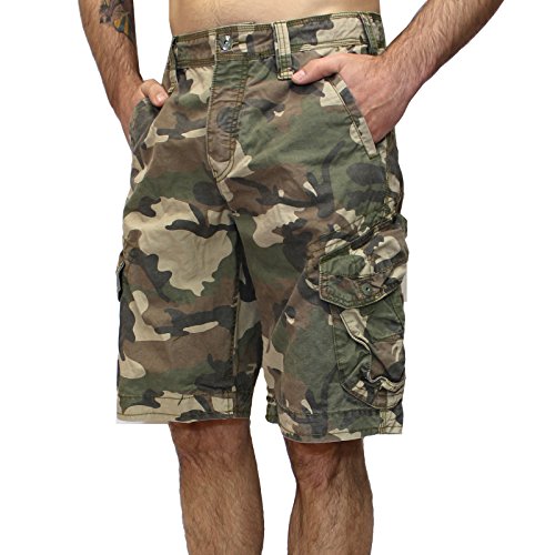 Jet Lag Shorts Take Off 3 Kurze Hose in Charcoal Cement schwarz Olive Camouflage (40, Army Green camo) von Jet Lag