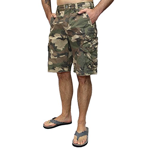 Jet Lag Take Off 3 Cargo-Short, Kurze Hose Herren (29-44 Inch) 44 Army Green Camo von Jet Lag