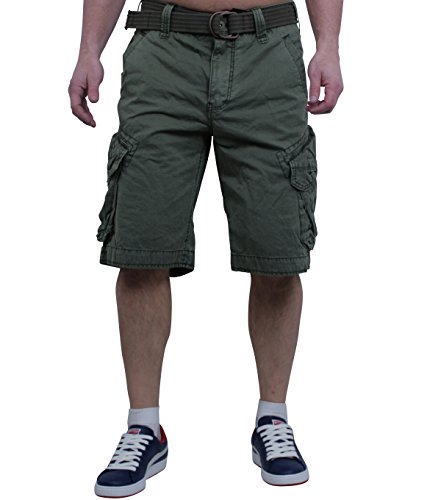 Jet Lag Take Off 3 Cargo-Short, Kurze Hose Herren inkl. F524 Camo Schlüsselband (38, Olive) von Jet Lag