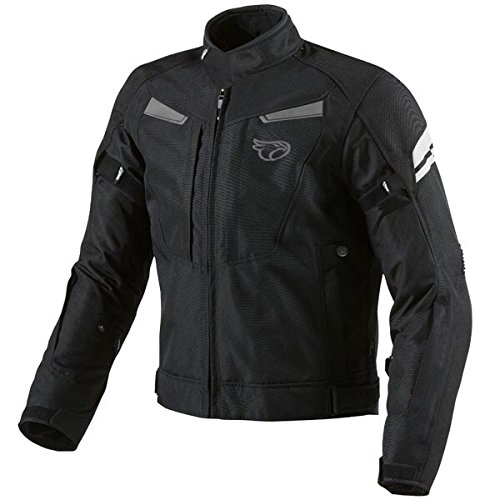 Jet Motorcycle Motorrad Jacke Herren Wasserdicht Schwarz Multifunktional Tasche System Herausnehmbares Futter Alle Jahreszeiten (S, Schwarz) von Jet