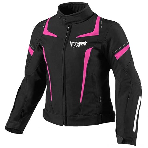 Jet Motorcycle Motorradjacke Frauen Damen Sommer Winter Gepanzerte Textilwasserdichte ELEKTRA (3XL (18/20), Rosa) von Jet