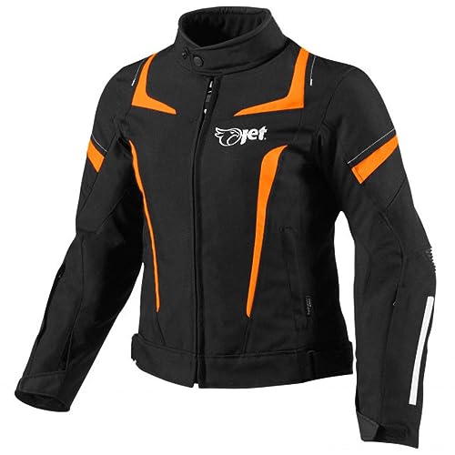 Jet Motorcycle Motorradjacke Frauen Damen Sommer Winter Gepanzerte Textilwasserdichte ELEKTRA (M (10/12), Orange) von Jet