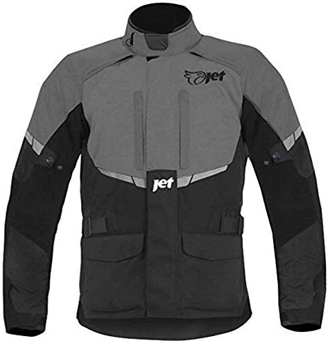 Jet Motorrad Motorradjacke Herren Textil Wasserdicht Armoured Tourer, Grau - M von Jet