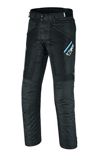 Jet Motorradhose Herren Sommer Meshhosen Textilhose Mesh-Einsätze Luftdurchlässige Mit Protektoren Tropez (2XL, Schwarz Blau) von Jet