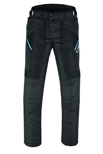 Jet Motorradhose Herren Sommer Meshhosen Textilhose Mesh-Einsätze Luftdurchlässige Mit Protektoren Tropez (M, Schwarz Blau) von Jet