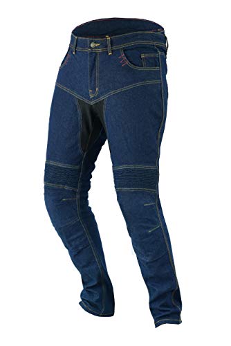 Jet Motorradhose Jeans Aramid Mit Protektoren Herren (54 Lang/Weite 38" Länge 34"(2XL), Blau) von Jet