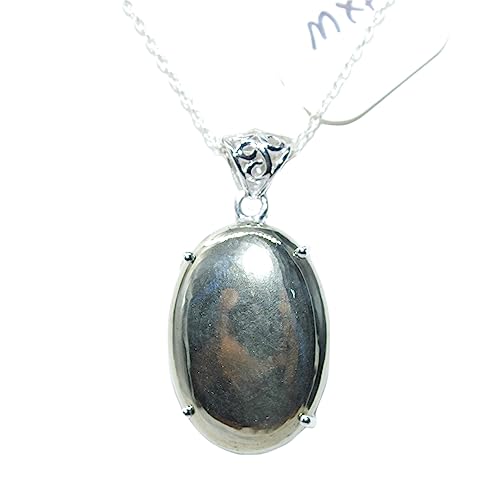 Jete Eisen Pyrit Anhänger Mit 925 Sterling Solid Silber 27 X 17 MM Natürlicher Edelstein Anhänger Locketes für Damen Mädchen Weihnachten Erntedankfest Geschenk Schmuck Jete Eisen Pyrit Anhänger Mit 925 Sterling Solid Silber 27 X 17 MM Natürlicher Edelstein Anhänger Locketes für Damen Mädchen Weihnachten Erntedankfest Geschenk Schmuck von Jete