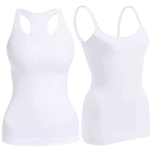 Jetjoy Damen Shape Unterhemden, Einstellbar trägertop Camisole Shaping Unterwäsche Mikrofaser Bauchweg Shapewear Damen Top Hemdchen Figurformende Body Shaper Nahtlose Kompressions Tanktop Frauen Shirt von Jetjoy