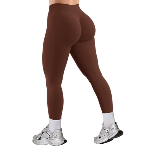 Jetjoy Damen Sport Leggings Nahtlose Impact Sporthose Versteckte Scrunch Butt Booty Lifting Gym Leggings Tummy Control Po Push Up Sports Yoga Hosen von Jetjoy