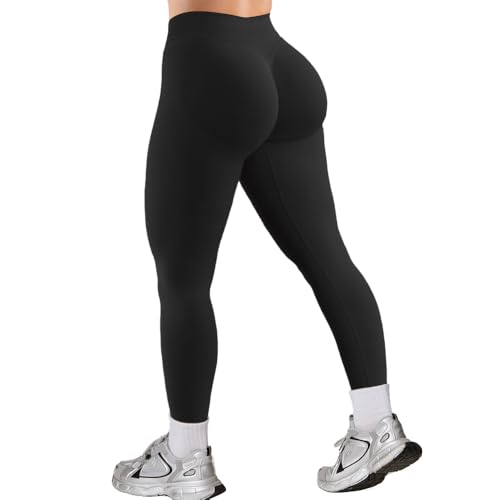 Jetjoy Damen Sport Leggings Nahtlose Impact Sporthose Versteckte Scrunch Butt Booty Lifting Gym Leggings Tummy Control Po Push Up Sports Yoga Hosen von Jetjoy