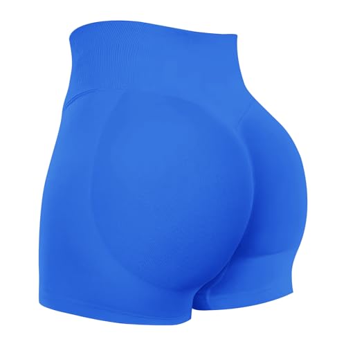 Jetjoy Damen Sport Shorts Impact Nahtlose Auswirkungen Workout Shorts 4.5" Scrunch Butt Lifting Gym Radlerhose Laufen Kurze Sporthose von Jetjoy