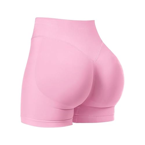 Jetjoy Damen Sport Shorts Impact Nahtlose Auswirkungen Workout Shorts 4.5" Scrunch Butt Lifting Gym Radlerhose Laufen Kurze Sporthose von Jetjoy