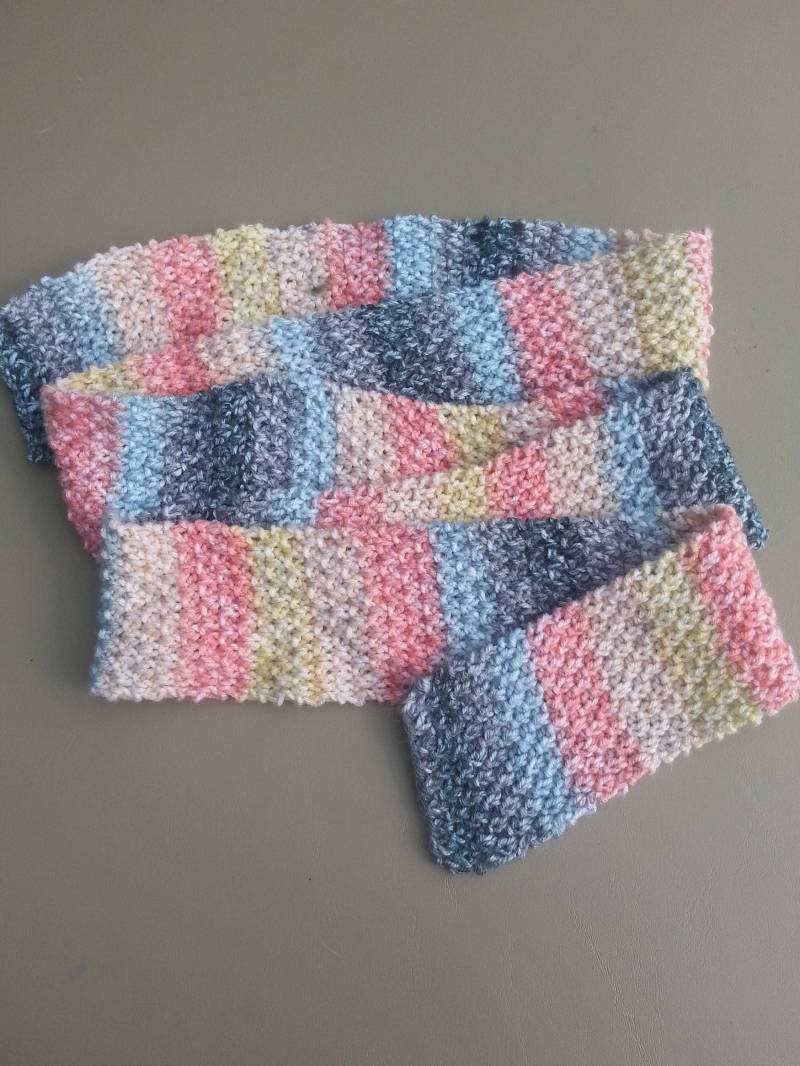 Mehrfarbiger Strickschal, Handgemacht, Moss Stitch Schal, Winterschal von JettBlackByKatie