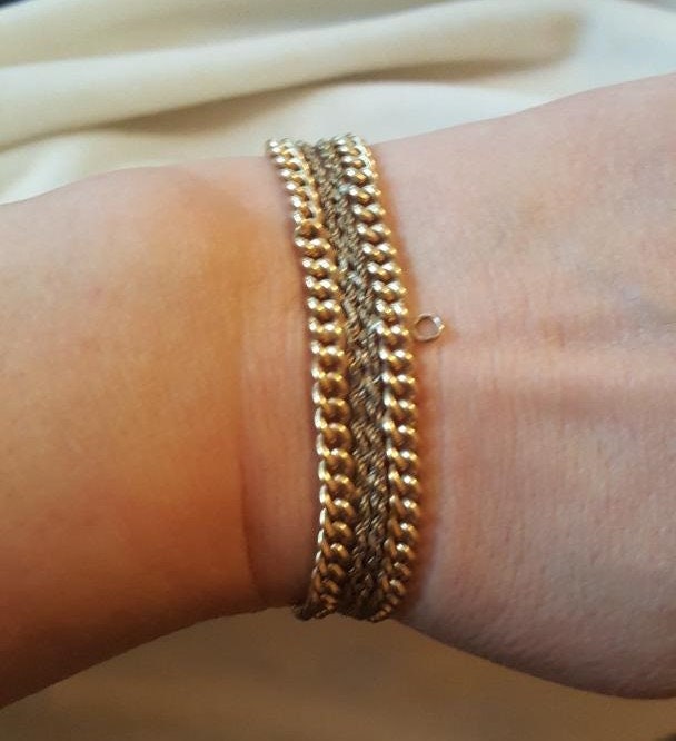 Vintage 14K Kette 3 Charm Armband Vintage 14K Kette 3 Charm Armband von Jettesjewels