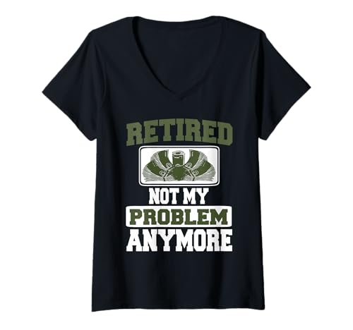 Damen Ruhestand Kein Problem Mehr Mein Leben Beginnt T-Shirt mit V-Ausschnitt Damen Ruhestand Kein Problem Mehr Mein Leben Beginnt T-Shirt mit V-Ausschnitt von Jetzt wird das Leben genossen Humorvoll
