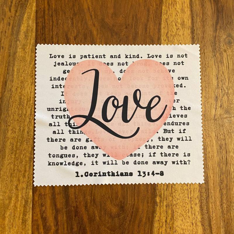 Jw Brillenputztuch, Geschenkt, Love, 1. Korinther 13.4-8 von JetztWirdverschenkt