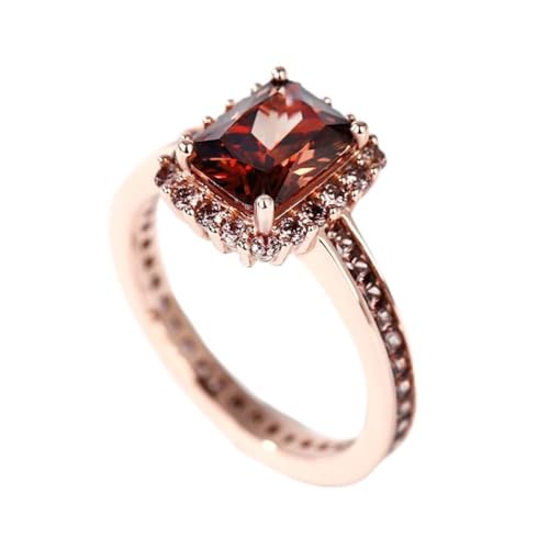 Jeulia 2.5 Karat Diamantring Frauen 925 Sterling Silber Smaragdschliff Ringe Kaffee Zirkonia CZ Verlobungsringe Jubiläumsversprechen Romantischer Schmuck Geschenkbox (56 (17.7)) von Jeulia