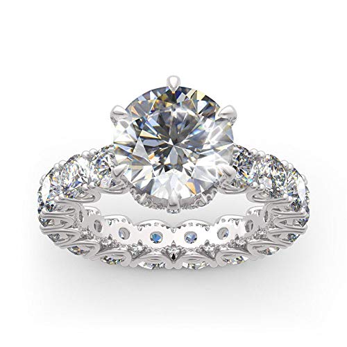 Jeulia 6.55 ct Damen Eternity Ringe Rundschliff Sterling Silber Ringe Schmuck für Verlobungsring Trauring Ehering (50 (15.9)) von Jeulia