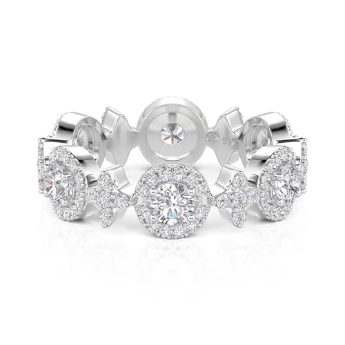 Jeulia 925 Silber Breiter Partnerringe für Sie und Ihn Himmlischer Sternenkreis Damen & Herren Trauringe Verlobungsring Ewigkeitsringe Eheringe mit Schmuckschatulle (Damenringe, 57(18.1)) von Jeulia