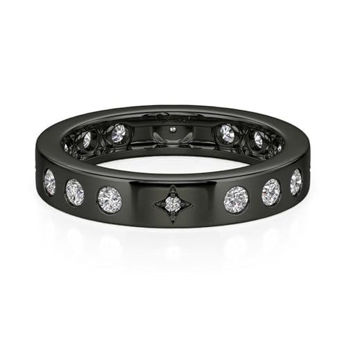 Jeulia 925 Silber Breiter Partnerringe für Sie und Ihn Himmlischer Sternenkreis Damen & Herren Trauringe Verlobungsring Ewigkeitsringe Eheringe mit Schmuckschatulle (Herrenringe, 61(19.4)) von Jeulia
